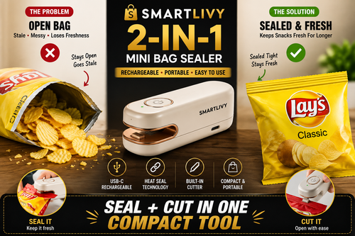 2-in-1 Mini Bag Sealer & Cutter | USB-C Rechargeable